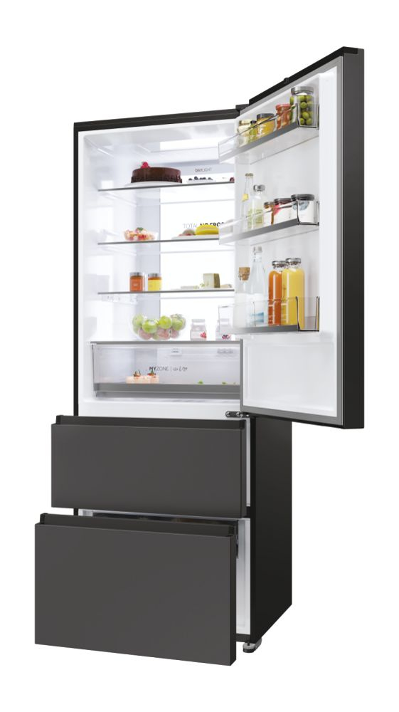 HAIER HTR5719ENPT - Kühlschrank 3P.528LT L.70CM Noir