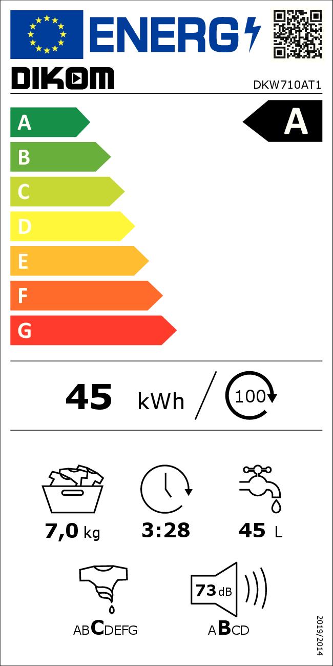 DIKOM DKW710AT1 - Dikom DKW710 7kg Waschmaschine mit Inverter