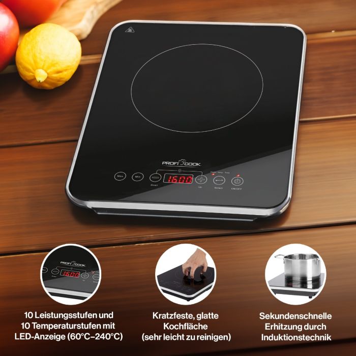 PROFICOOK 028173 - Einzelinduktionskochplatte 2000W Proficook