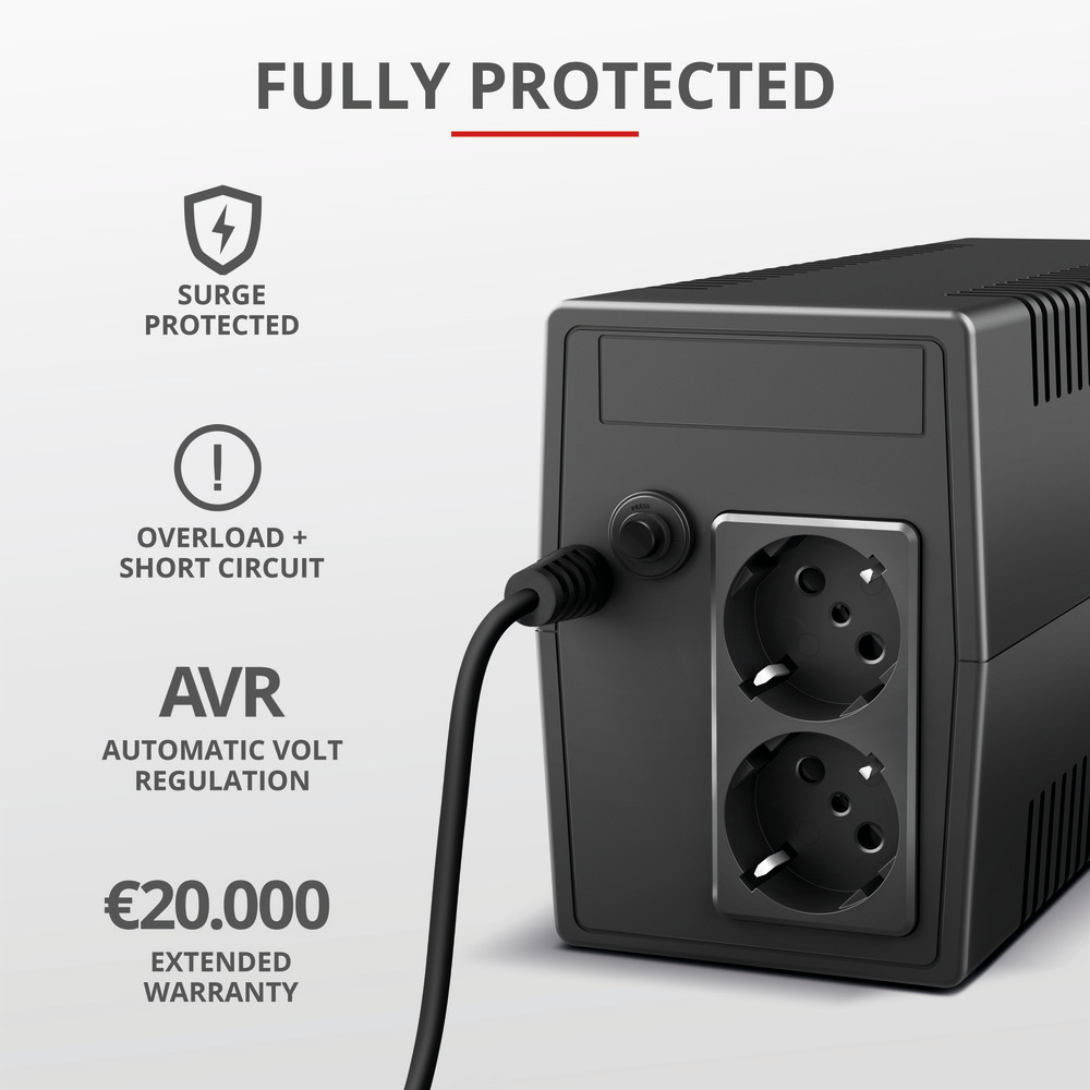 TRUST 23503 - UPS Trust Paxxon 800VA 2Outlets TRUST 23503 - UPS Trust Paxxon 800VA 2Outlets