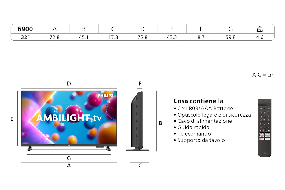 PHILIPS 32PFS6900 - 32" FHD Smart TV