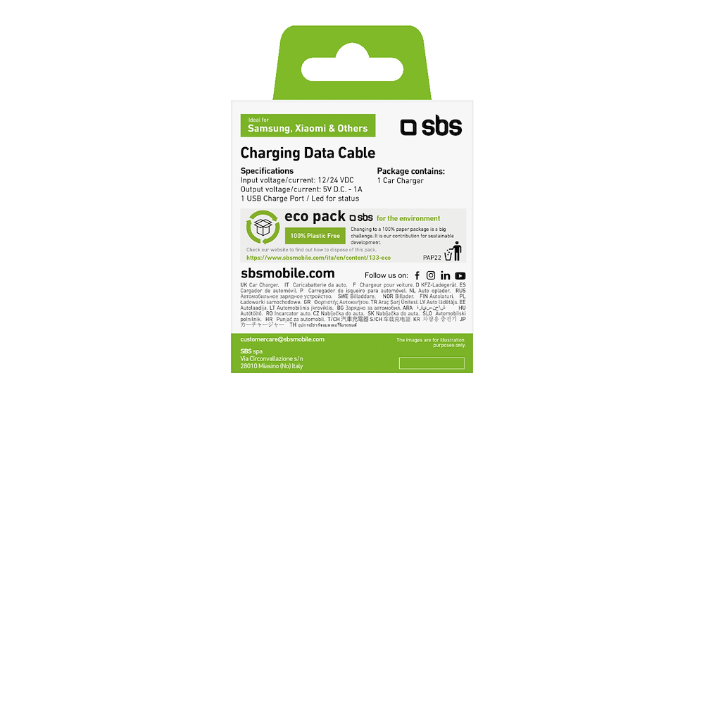 SBS TECRUSB1APOL - Mini USB Ladegerät 1A