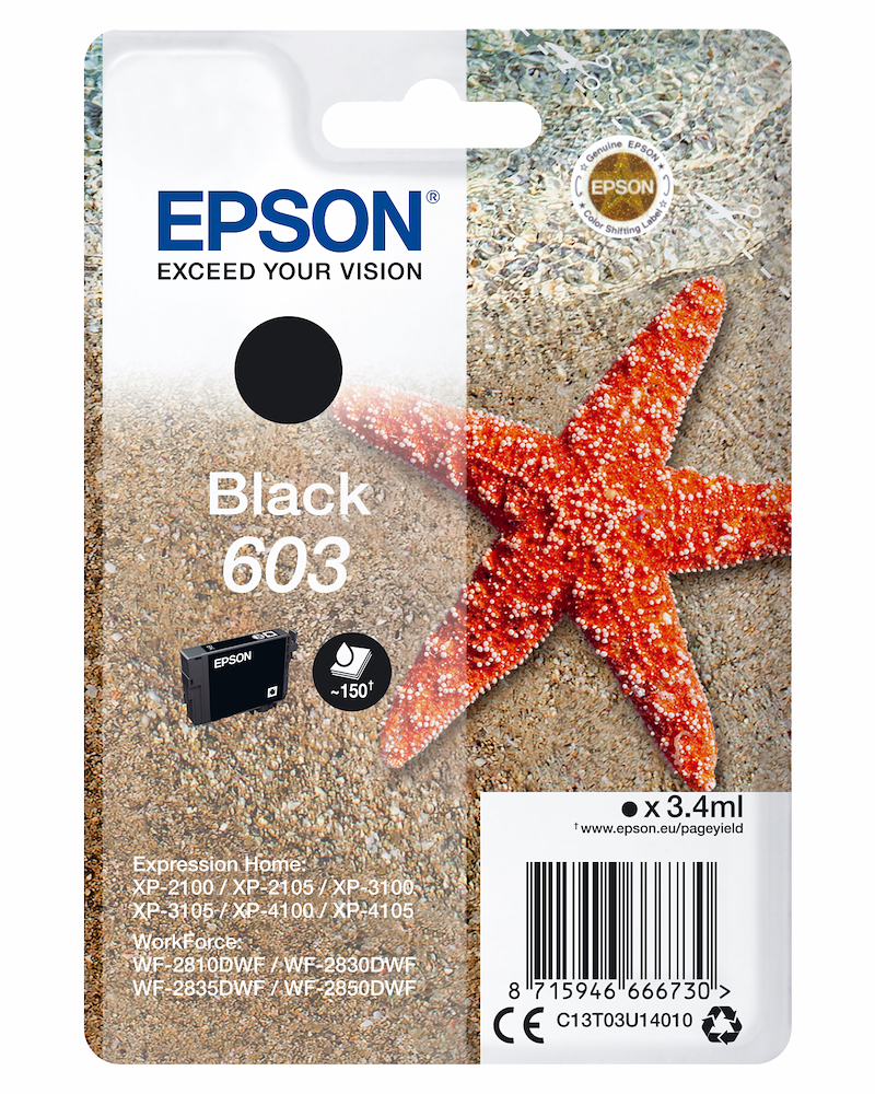 EPSON C13T03U14020 - C13T03U14020 0517621 CART.INK-JET STELLA MARINA 603 NERO