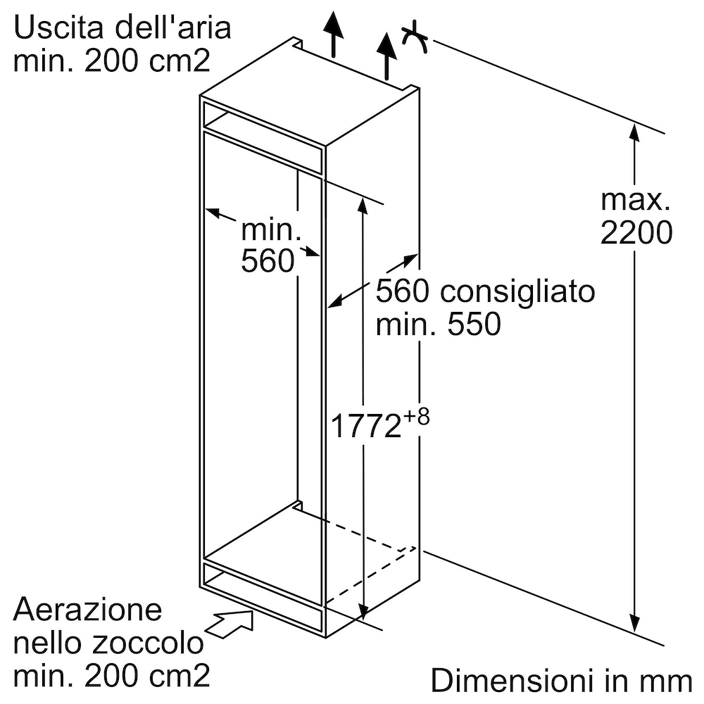 BOSCH KIS86AFE0 - Bosch Einbaukühlschrank mit Gefrierfach