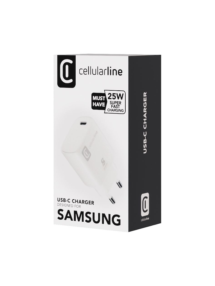 CELLULAR LINE ACHSMUSBCPD25WSMLW - Caricabatterie Muro USB-C Super Veloce 25W