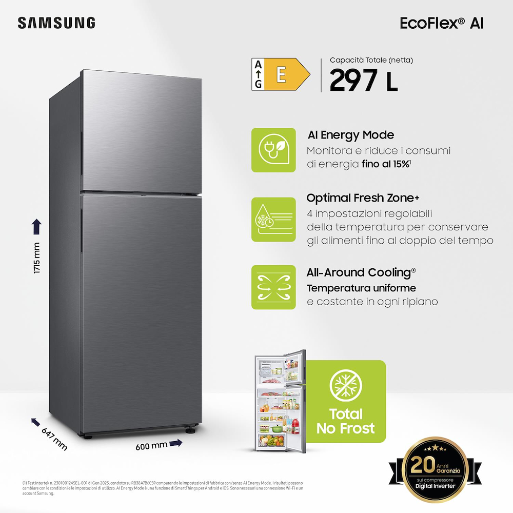 SAMSUNG RT31CG5624S9 - Frigorifero Samsung EcoFlex Doppia Porta