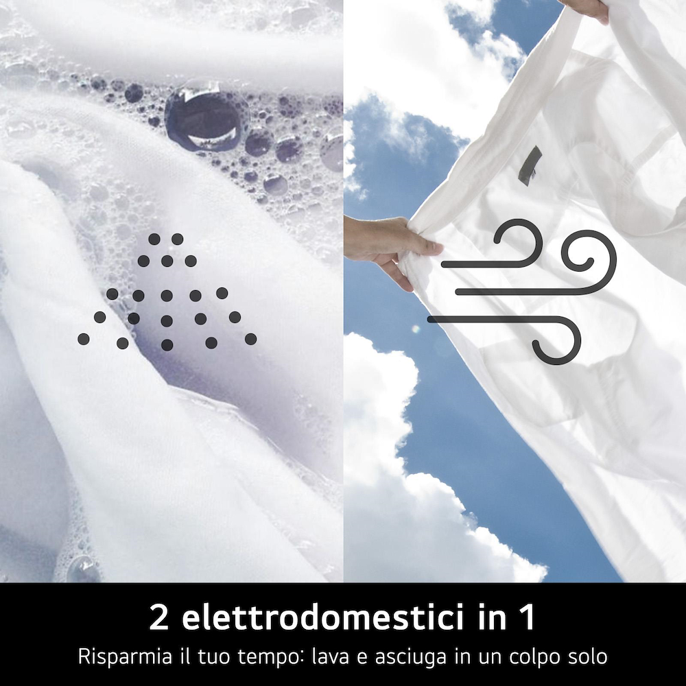 LG W4NX1095NWB - Lavasciuga 9/5kg Wi-Fi