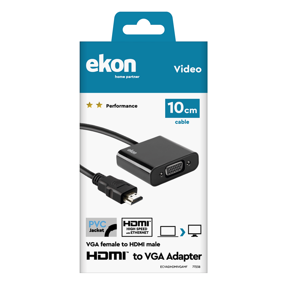 EKON ECVADHDMIVGAMF - 10 cm HDMI zu VGA Adapter