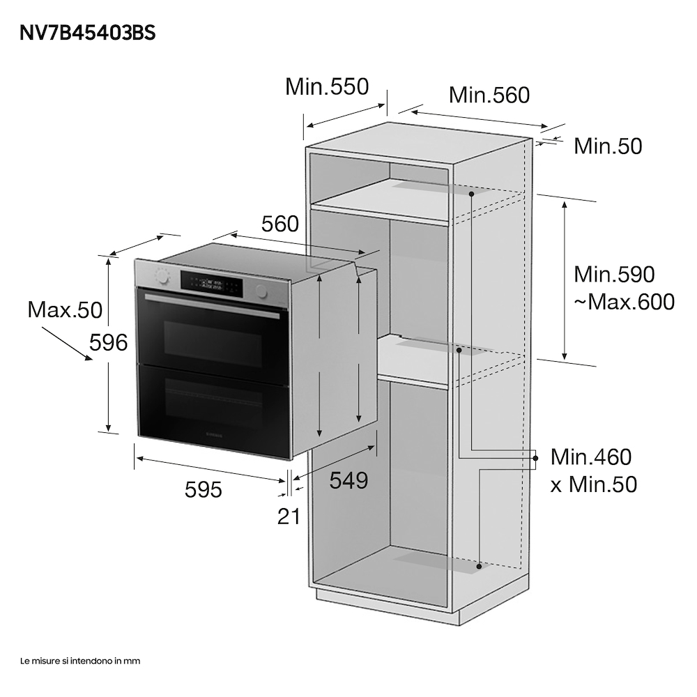 SAMSUNG NV7B45403BSU5 - Forno Samsung Dual Cook Flex 60cm SAMSUNG NV7B45403BSU5 - Forno Samsung Dual Cook Flex 60cm