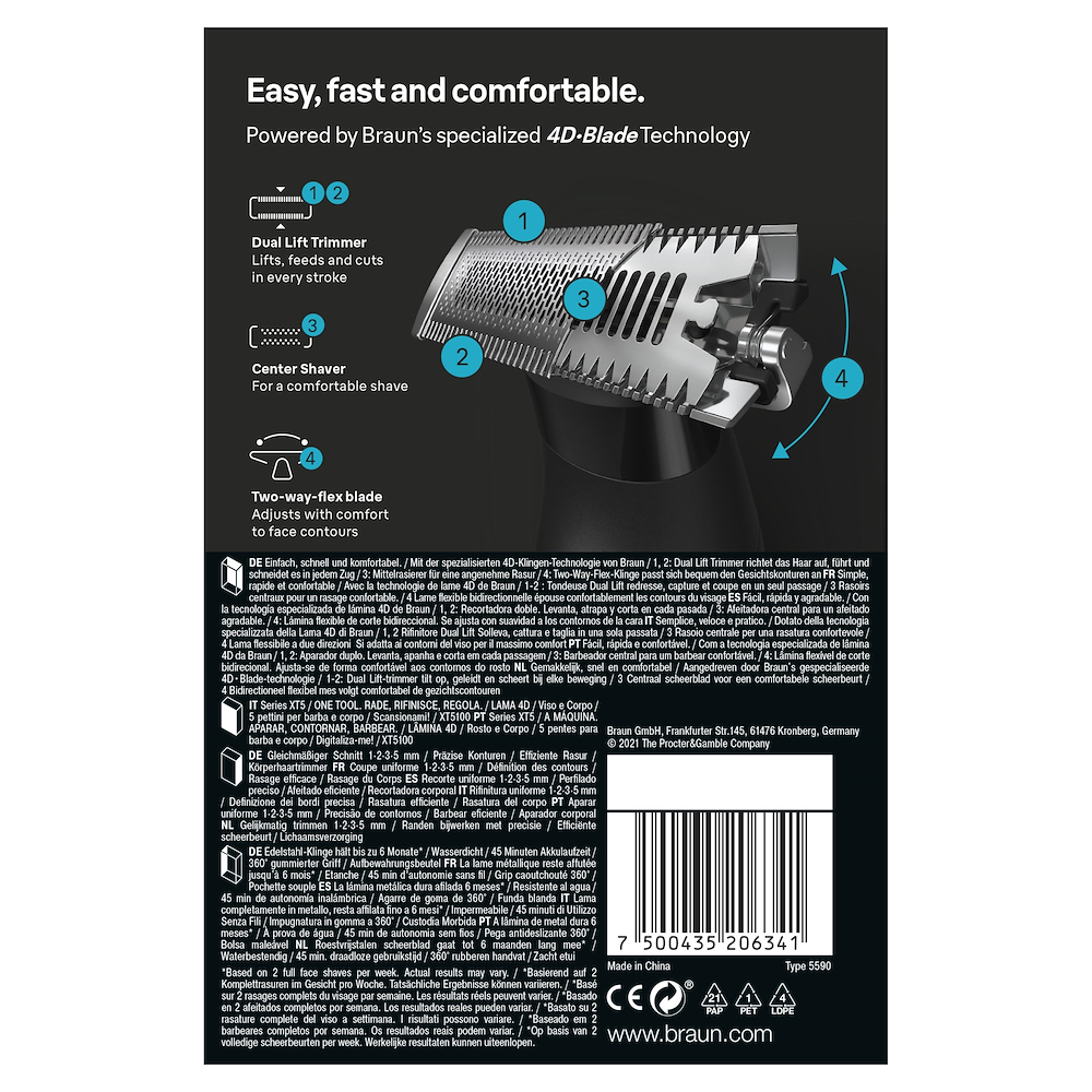 BRAUN XT5100FACEBODY - Rasoio Elettrico Braun XT5100