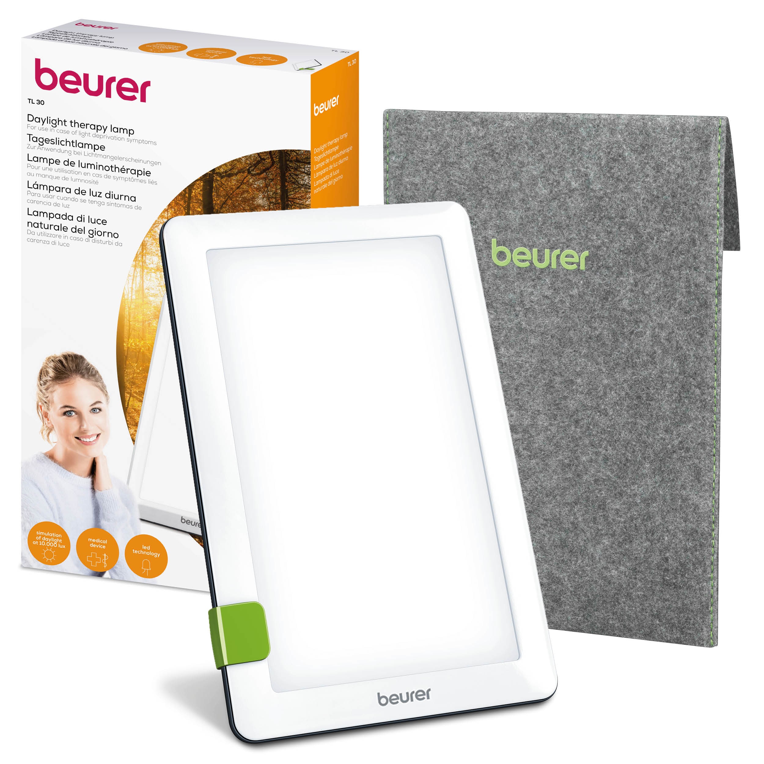BEURER TL30 LAMPADA LUCE NATURALE LED 10000 LUX CON CUSTODIA