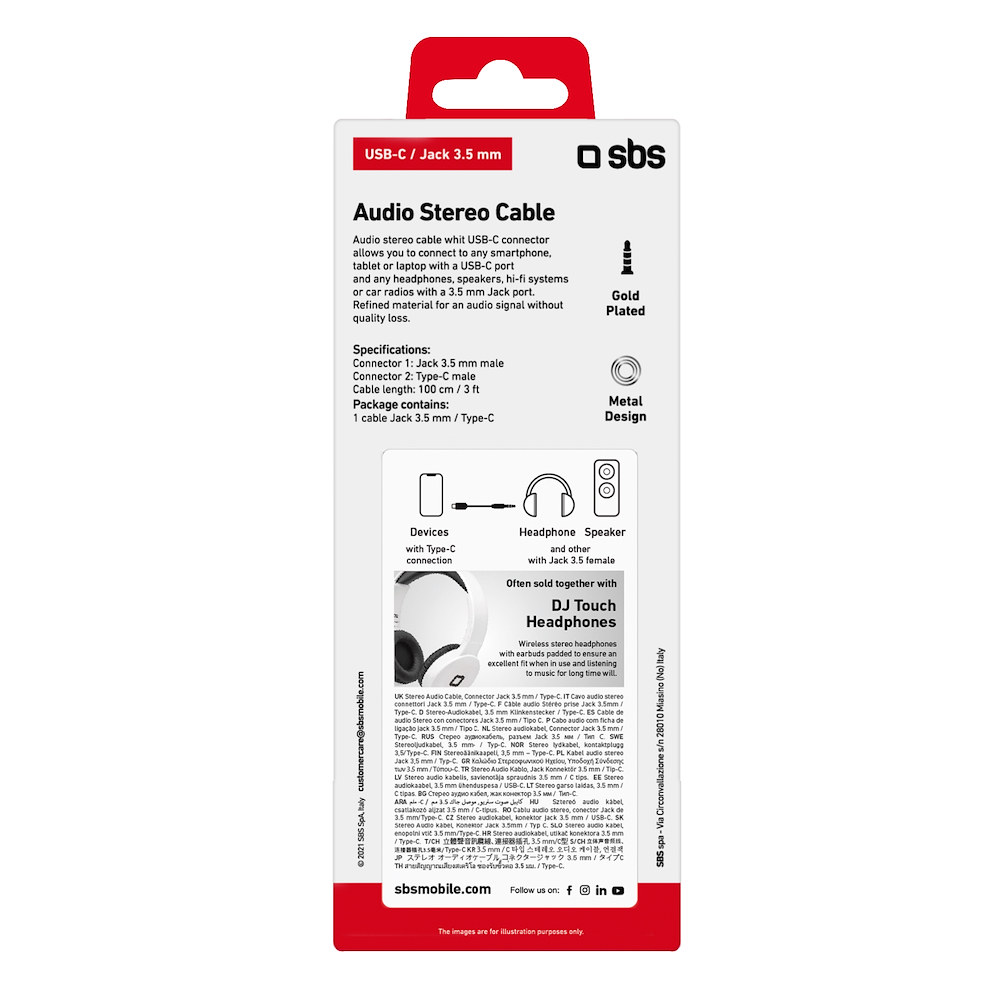 SBS TECABLE35TYCK - Adapter USB-C und 3.5 mm Klinke