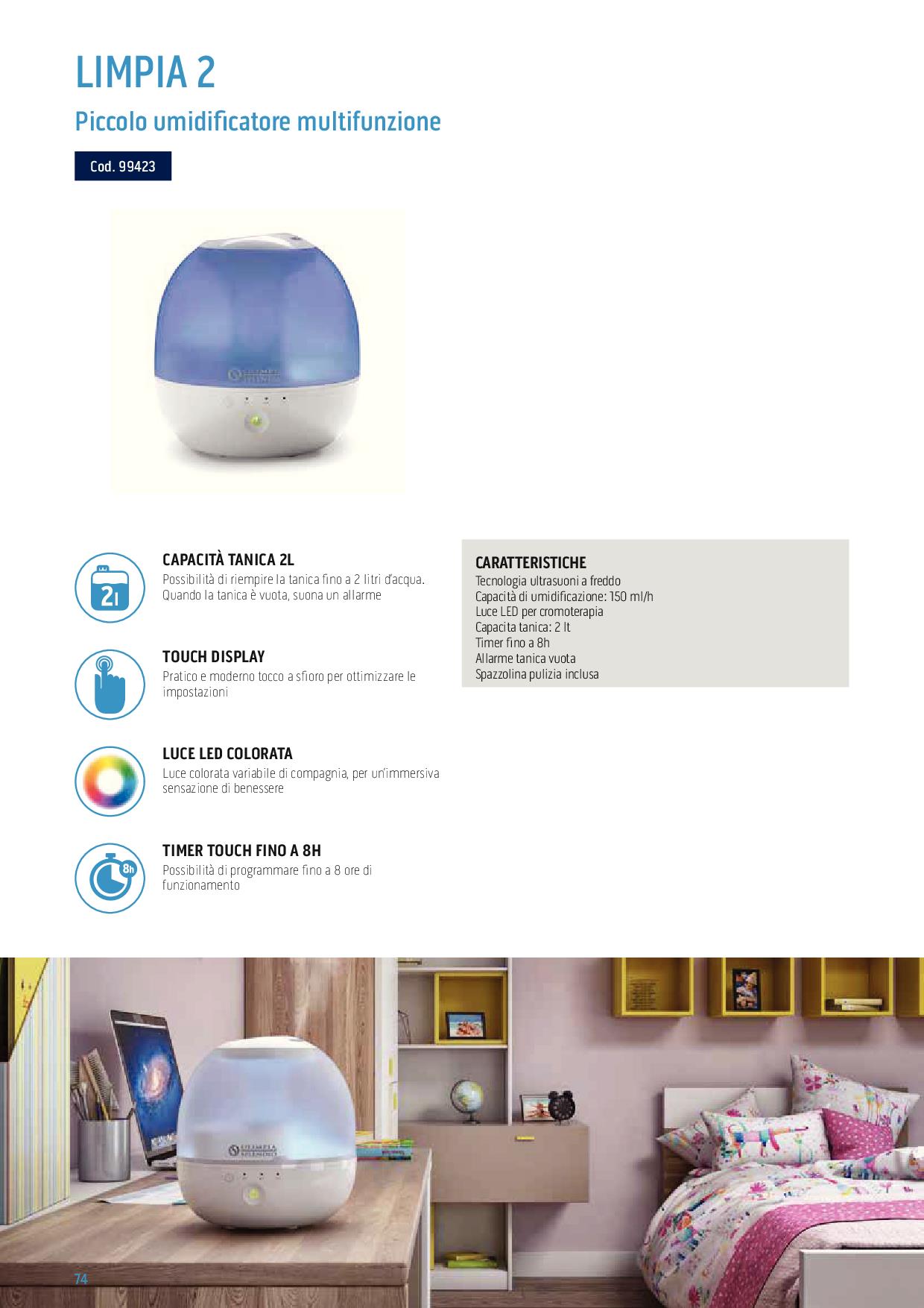 SPLENDID LIMPIA2 - Umidifizierer Splendid Limpia 2 mit Licht