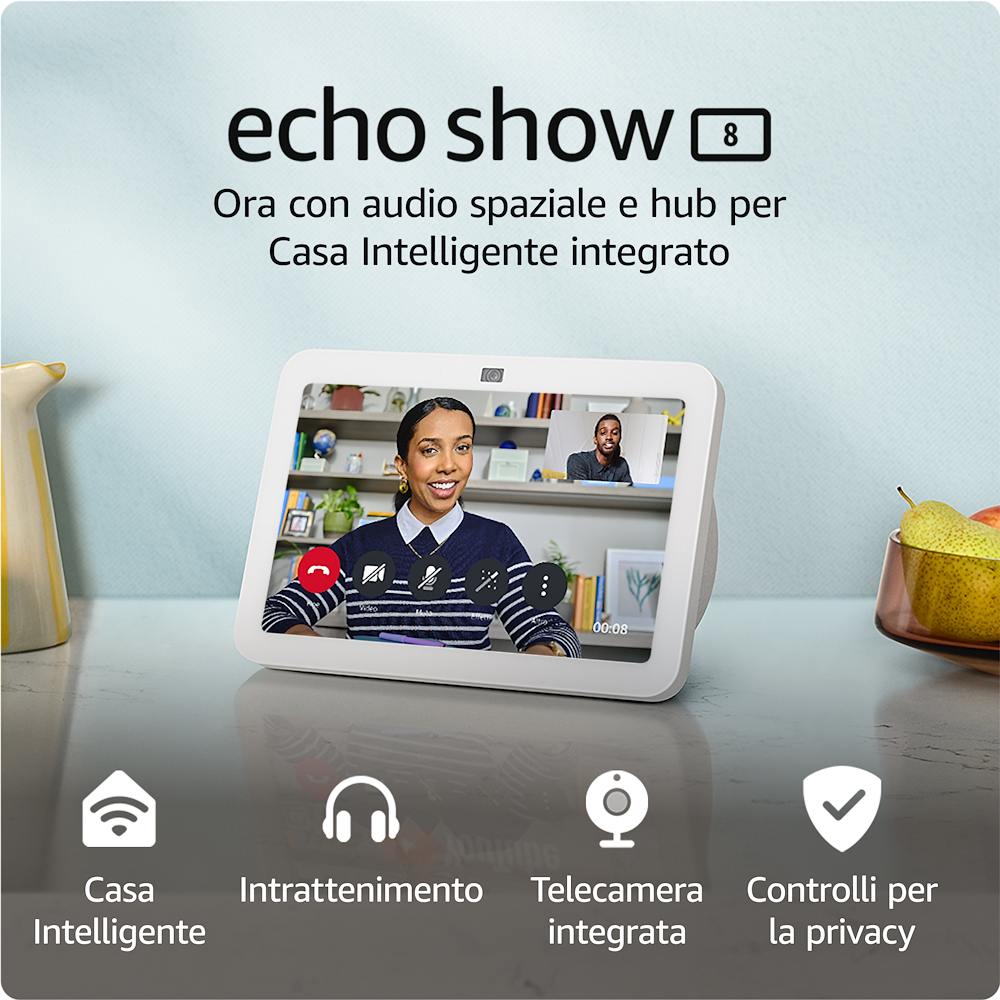 ECHO ECHOSHOW83GENWHITE - Amazon Echo Show 8 (3a generazione) Bianco ECHO ECHOSHOW83GENWHITE - Amazon Echo Show 8 (3a generazione) Bianco