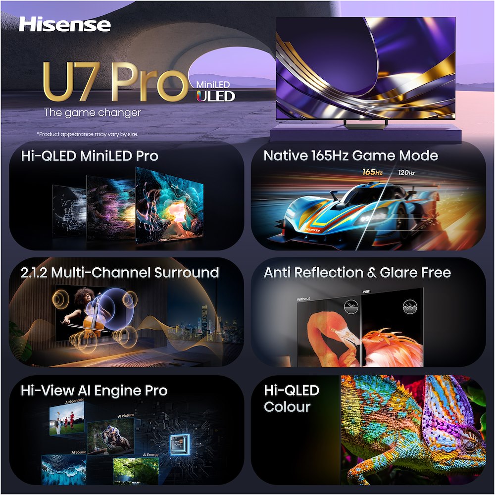 HISENSE 55U7S PRO - 55" MiniLED 4K Fernseher