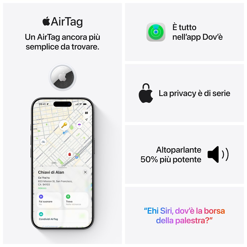 APPLE MFEA4ZYA - AirTag Confezione da 4