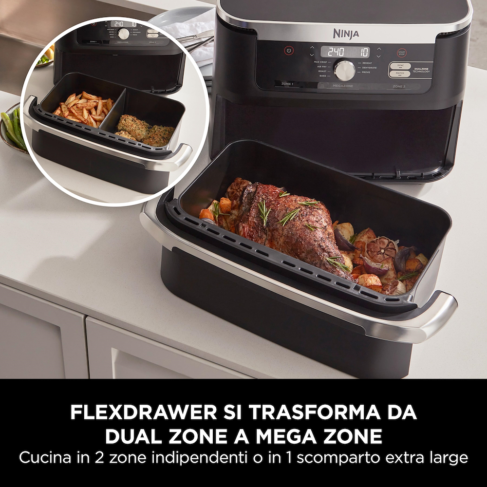 NINJA AF500EU - Friggitrice ad aria Ninja Foodi FlexDrawer AF500EU 10,4L