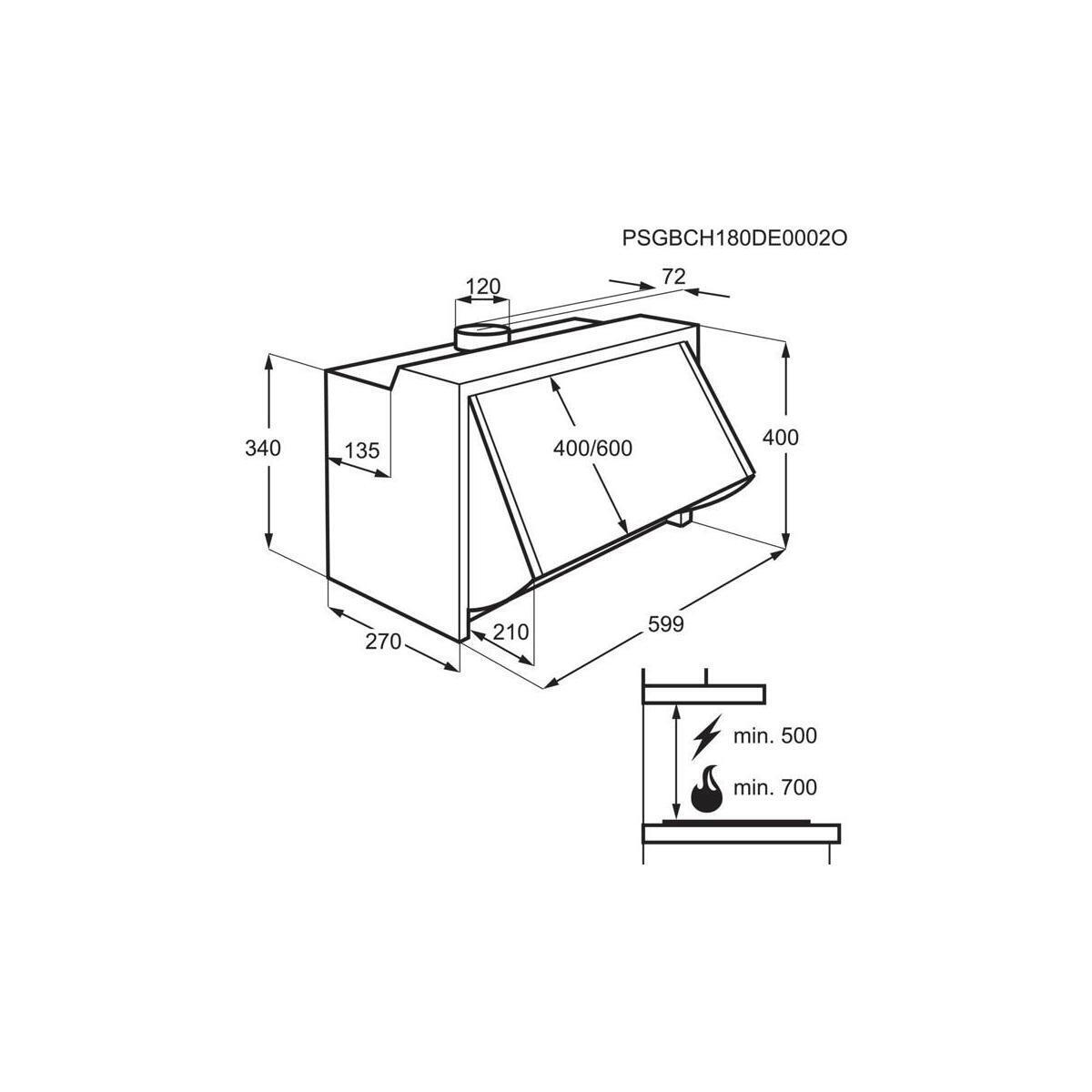 AEG DEB2631S - Cappa da incasso 60cm DEB2631S