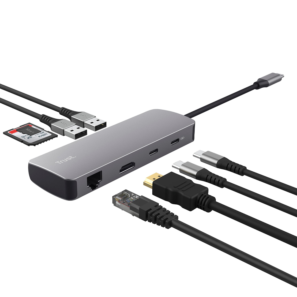 TRUST 25672 - Adattatore Multiporta USB-C 8-in-1