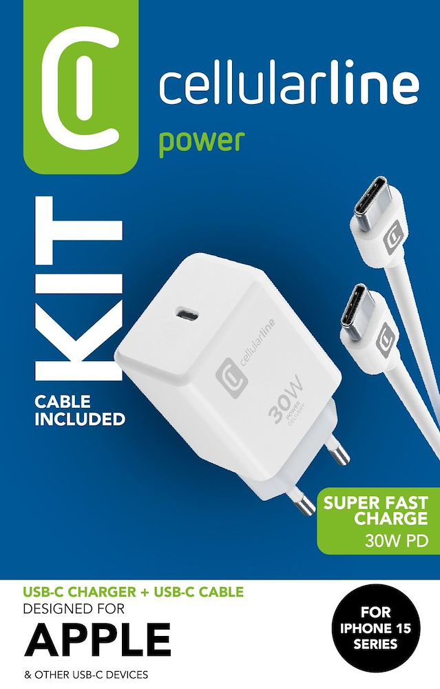 CELLULAR LINE ACHIPHKITC2CPD30WW - USB-C Ladegerät Kit 30W