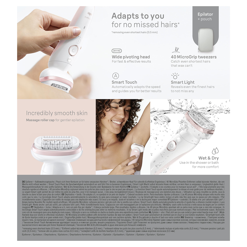 Braun Silk-épil 9 Damenepilator mit flexibler Spitze