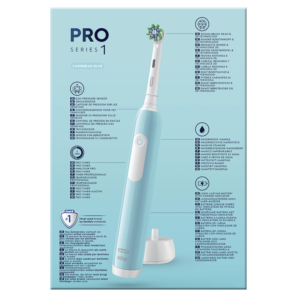ORAL-B PRO1DUOBLACKBLU - Oral-B Pro 1 Duo Spazzolino Elettrico Nero/Blu