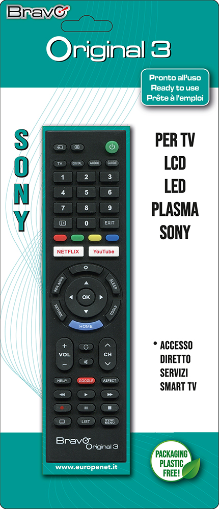 BRAVO ORIGINAL3 - Originalfernbedienung für Sony Fernseher