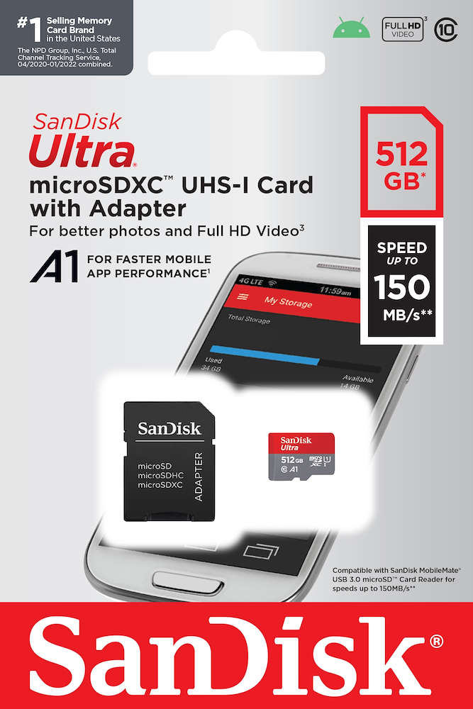 SANDISK SDSQUAC512GGN6MA - SanDisk 512GB Micro SD Ultra