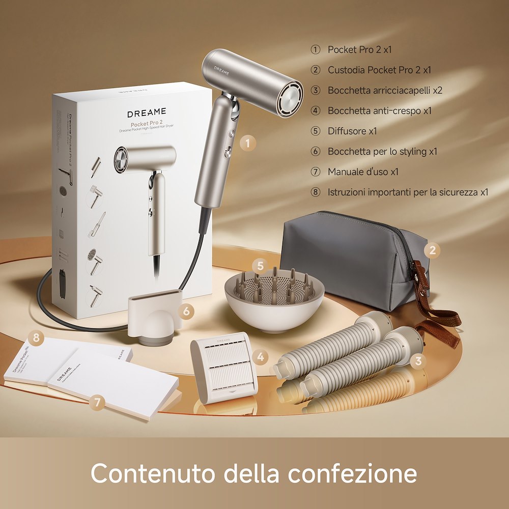 DREAME POCKETPRO2GOLD - Haartrockner Pocket Pro Gold