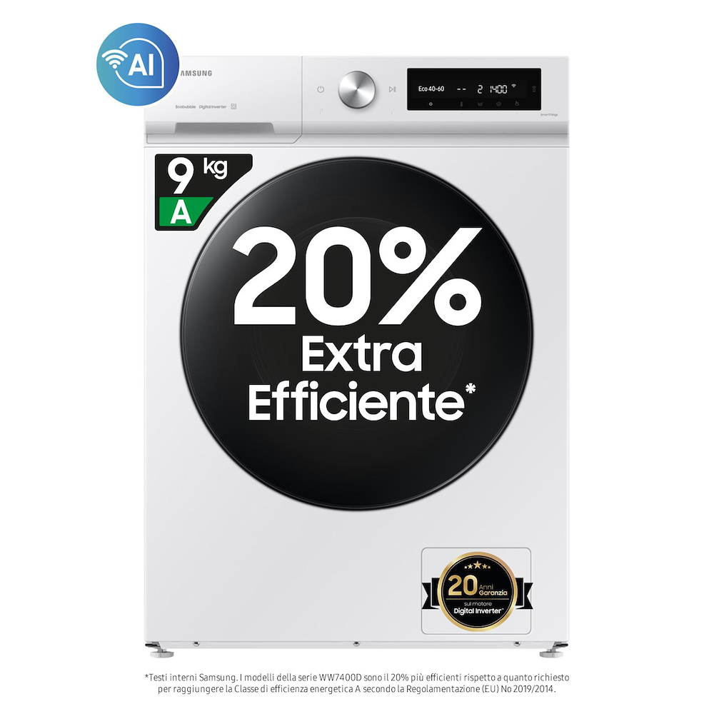 SAMSUNG WW90DB7U34GWU3 - Lavatrice AI 9kg