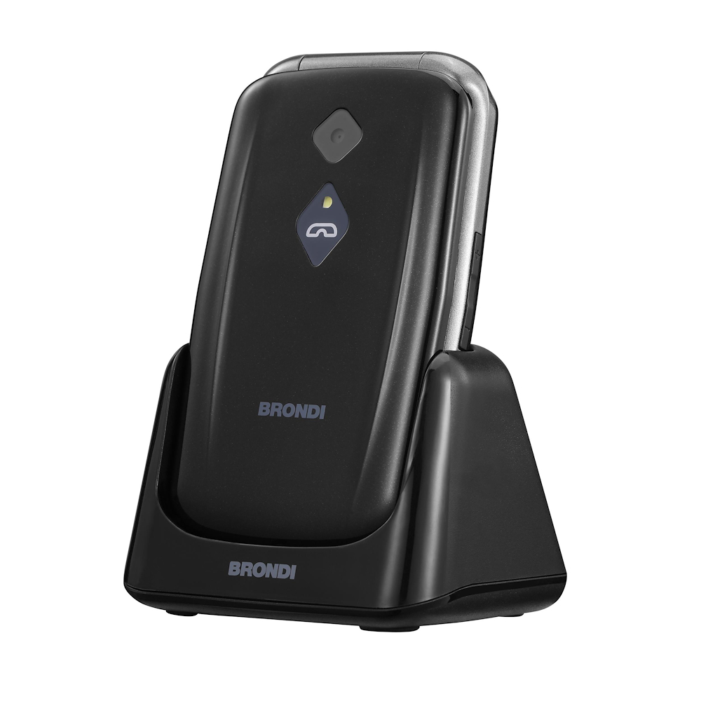 BRONDI AMICOSICUROPLUSNEROMETAL - Telefono sicuro Amico con bracciale SOS