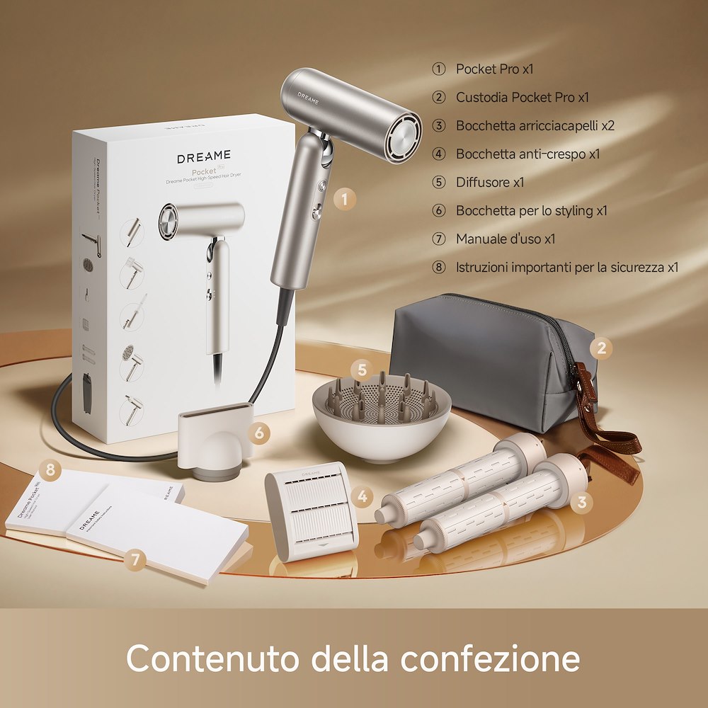 DREAME DREHD51PROGL - PHON 1300W POCKET PRO GOLD
