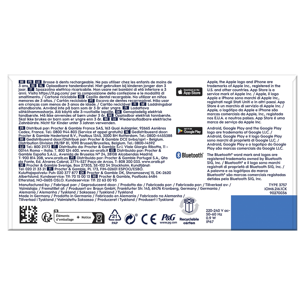 ORAL-B IO6SWHITE - Spazzolino elettrico Oral-B iO Series 6 Bianco