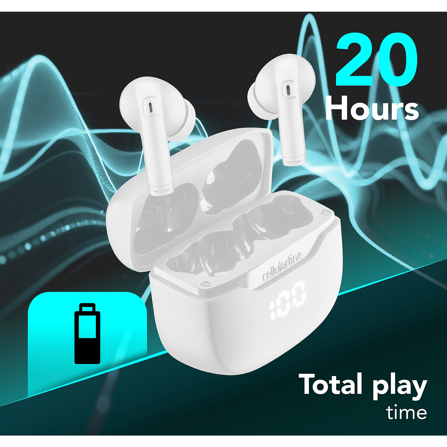 Cellularline BTKEYTWSW - True Wireless Bluetooth In-Ear Kopfhörer