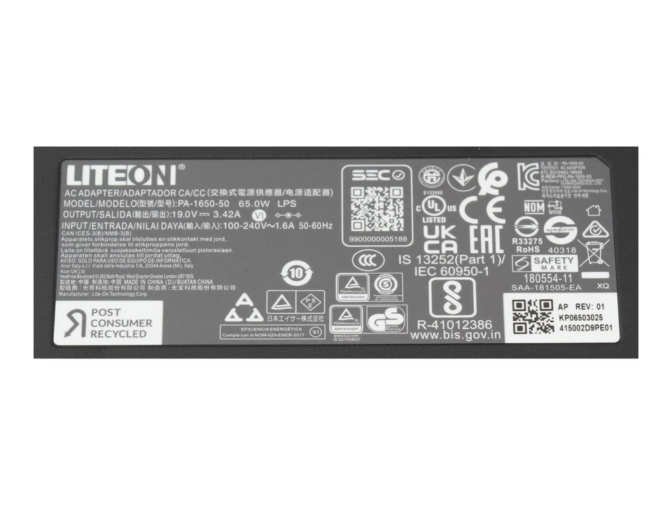 ACER KP06503018 - Acer 65W Netzteil für Laptop – Original Ladegerät