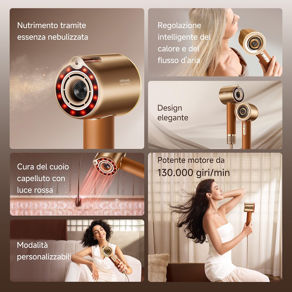 DREAME DREMIRACLEPRO - Phon 1600W Capelli Oro