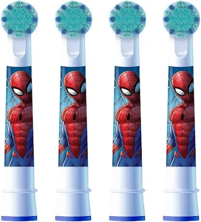 ORAL-B AA39988 - Testine di Ricambio BRAUN Oral-B Spiderman (Confezione da 4) per Bambini