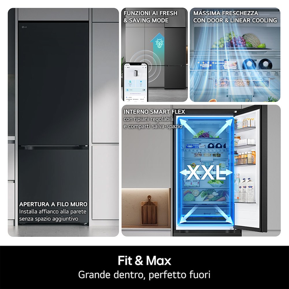 LG GBBS322APY - Frigorifero Combinato 375L Silver