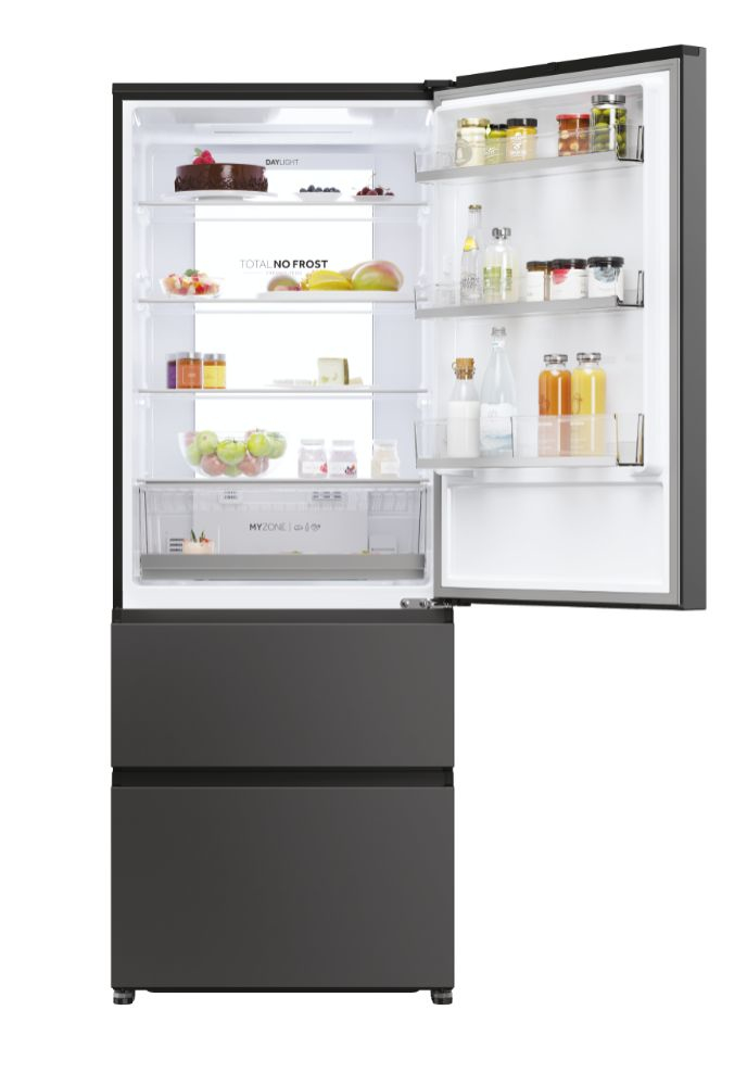 HAIER HTR5719ENPT - Kühlschrank 3P.528LT L.70CM Noir