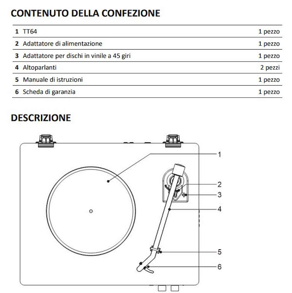 MAJESTIC TT64BK - Giradischi wireless 33/45 giri