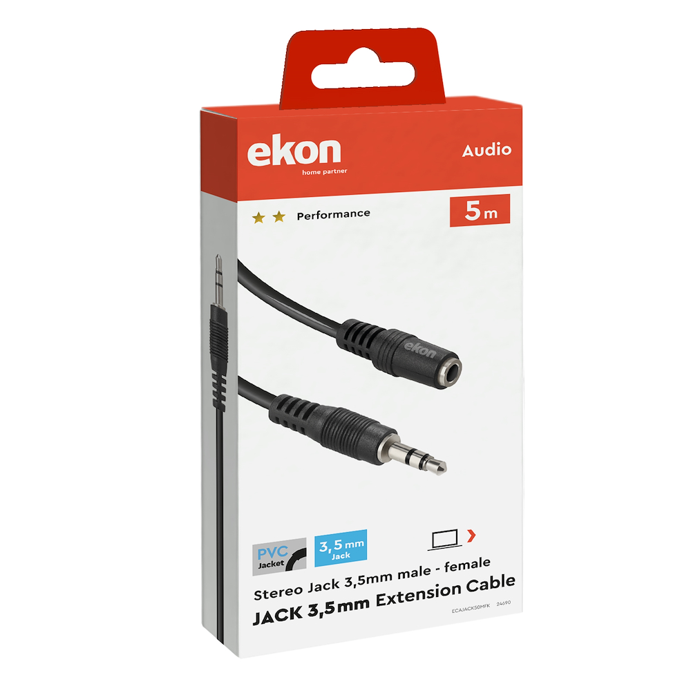 EKON ECAJACK50MFK - Cavo audio jack 3.5mm 5m