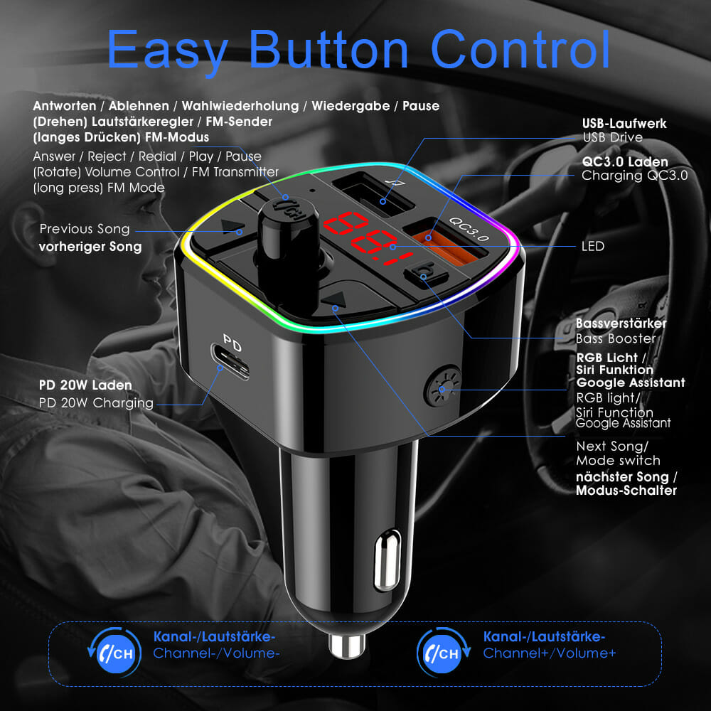 MAXTRACK MT 2 FM Bluetooth KFZ-Freisprechanlage 