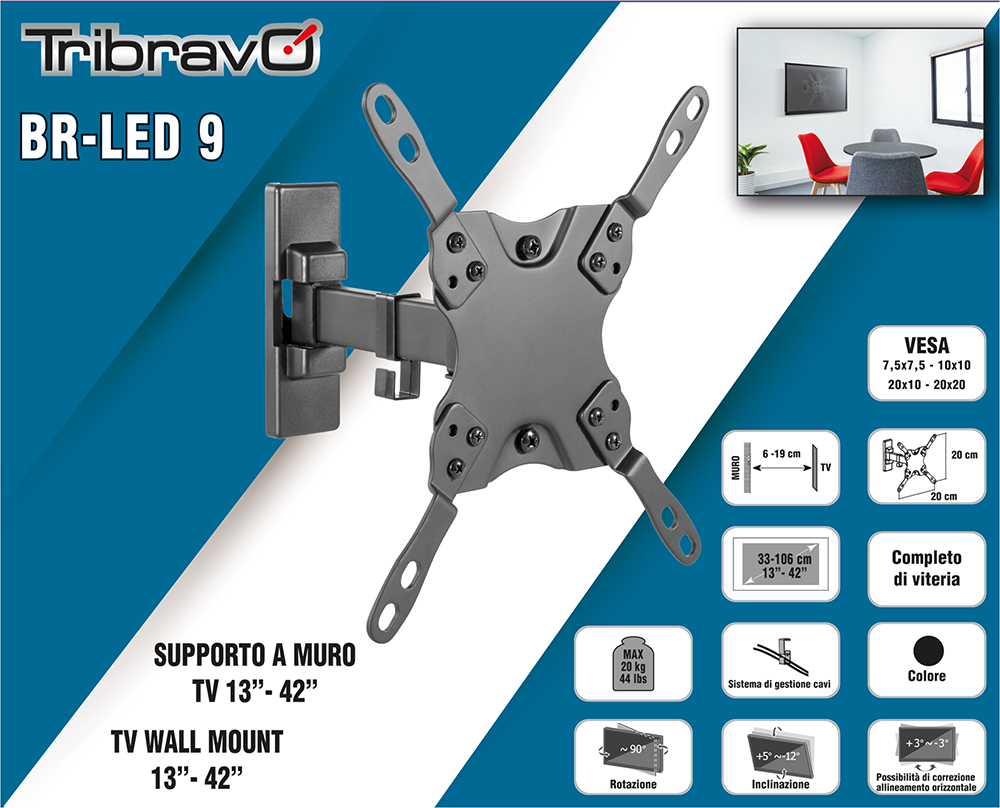 BRAVO 92402637 - TV-Halterung für 13 bis 42 Zoll