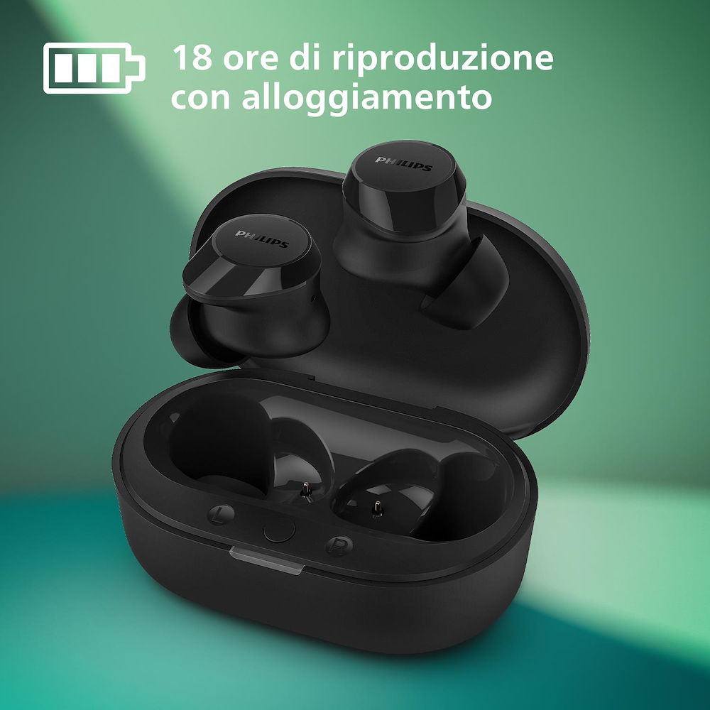 PHILIPS TAT1209WT - Cuffie true wireless Bluetooth con bassi dinamici
