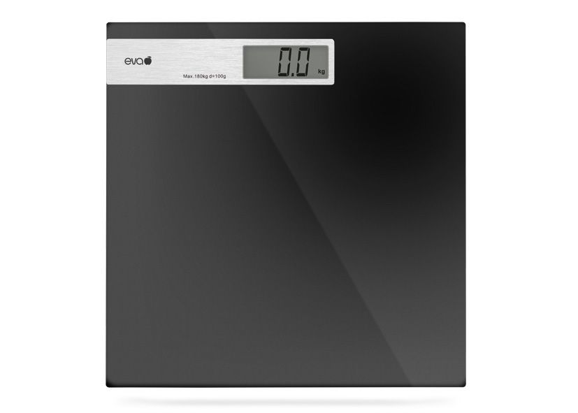 EVA 033695 BILANCIA PESAPERSONE DIGITALE VETRO ALLUMINIO NERO 