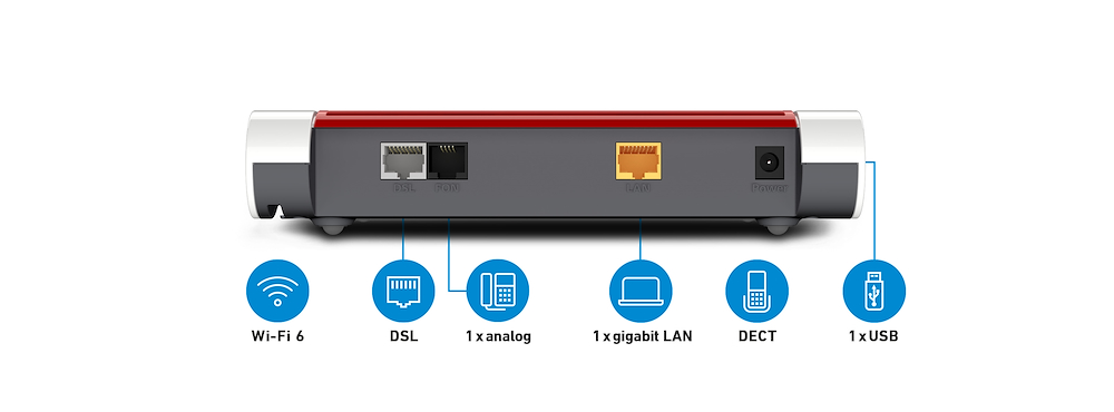 FRITZ! 20002997 - Modem-Router weiß-rot mit 600Mb/s