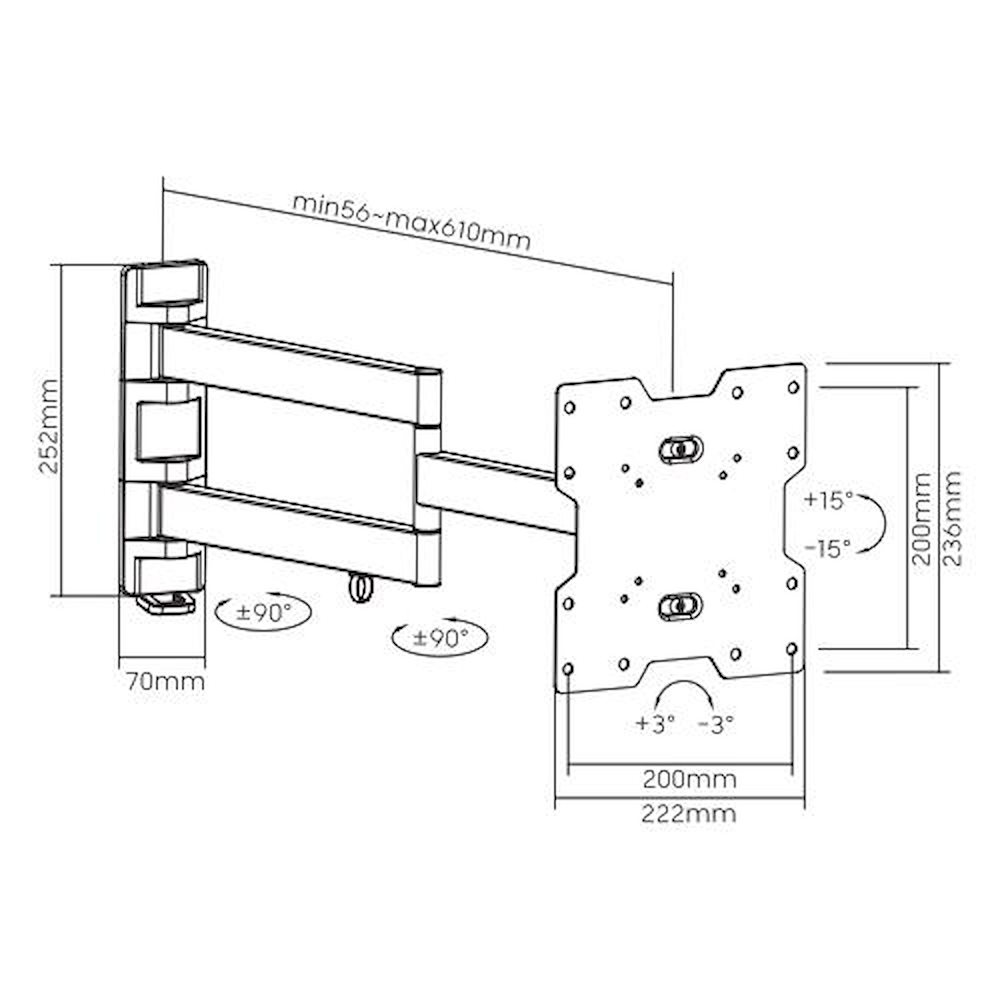 MUNARI SP324 - Munari TV Halterung drehbar bis 42 Zoll