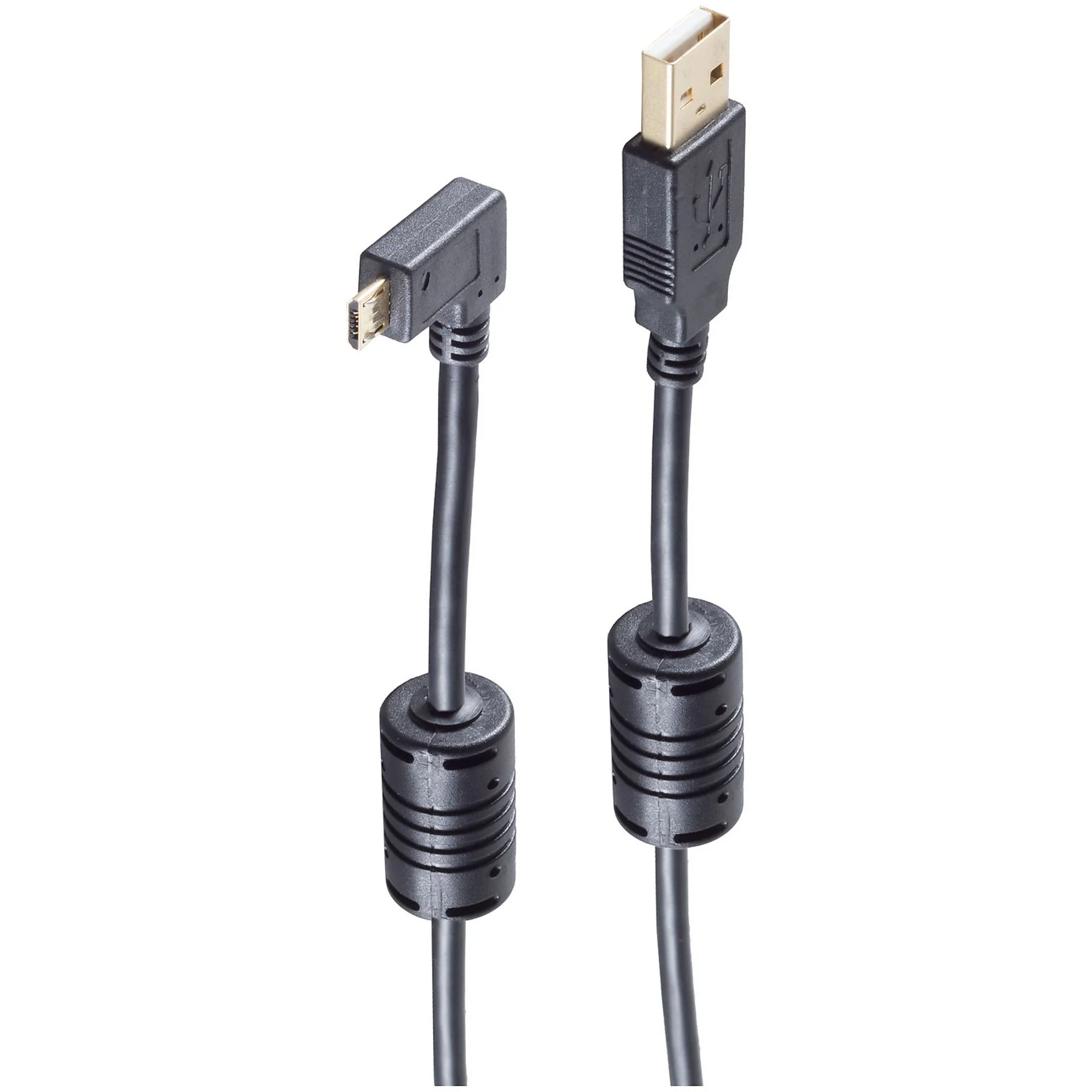 COM G229843 - USB 2.0 A-Stecker auf Micro-B-Stecker, gewinkelt, 1 m