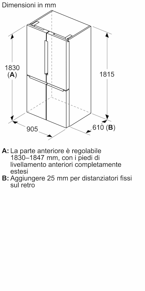 BOSCH KFN96VPEA - Frigorifero Multidoor 4 Porte 605 LT