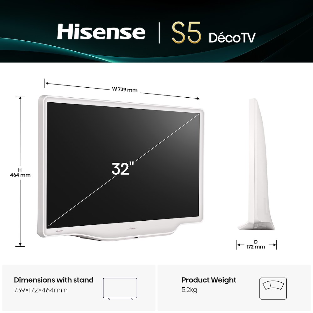 HISENSE 32S5Q - QLED Smart TV 32" Weiß